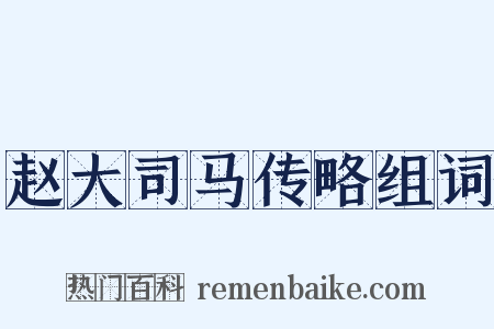 赵大司马传略组词是什么意思的图片